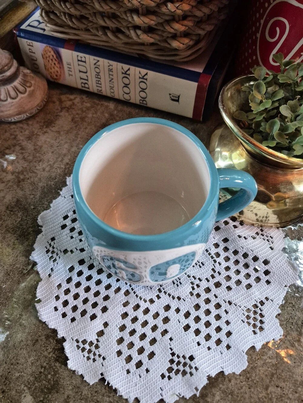 ❤️‍🔥Hallmark 60th Birthday Large Ceramic Coffee Mug Turquoise Teal Blue